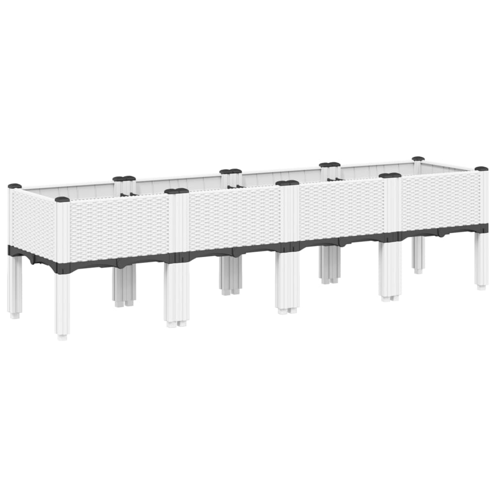 Planter with Legs White 160 x 40 x 42 cm PP