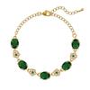 Galvanisierter Smaragd-Kristall-Armband - Raffiniert und Individualistisch Zirkonia, Exquisit im Stil, Hochwertiger Handschmuck
