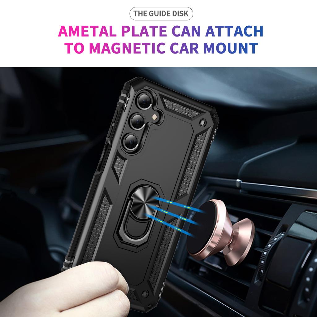 For Samsung Galaxy A16 5G/A16 4G Case PC+TPU Phone Cover with Rotary Ring Kickstand