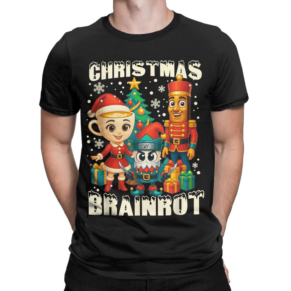 T Shirt Funny Christmas Italian Brain Rot Italian Brainrot TShirts Novelty Tee Shirt for Man Women Summer Short Sleeve Top Tees