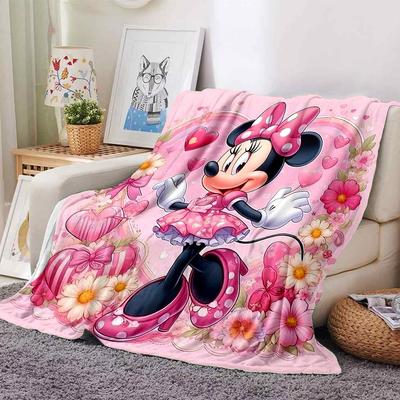 1 Stück Rosa, niedliche Minnie Decke Leichte Flanell-Kuscheldecke für Sofa Bett Reise Camping Wohnzimmer Büro Couch Sessel