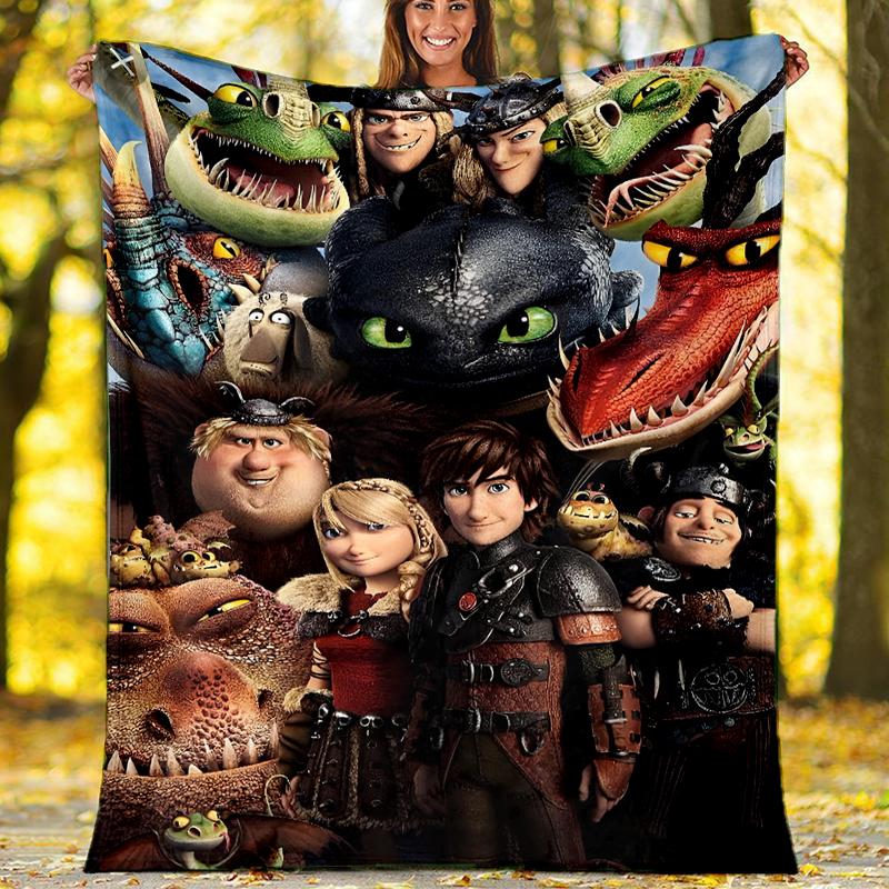 Dragon Theme Printed Blanket Perfect For Couch Bed Travel Outdoor Use Machine Washable Cozy Durable