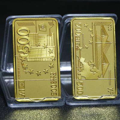 1PC European 500 Euro Gold Bar Fine Gold Commemorative  Bullion Bar  Collection