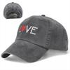 L Love Bike Bicycle Cycling Baseball Cap Accessories Casual Distressed Cotton  Hat Men Women