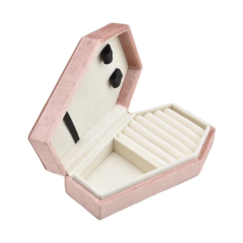Coffin Shape Jewelry Display Box Portable Jewelry Organizer Box Necklace Earring Display Case Rings Holder Trinket Box