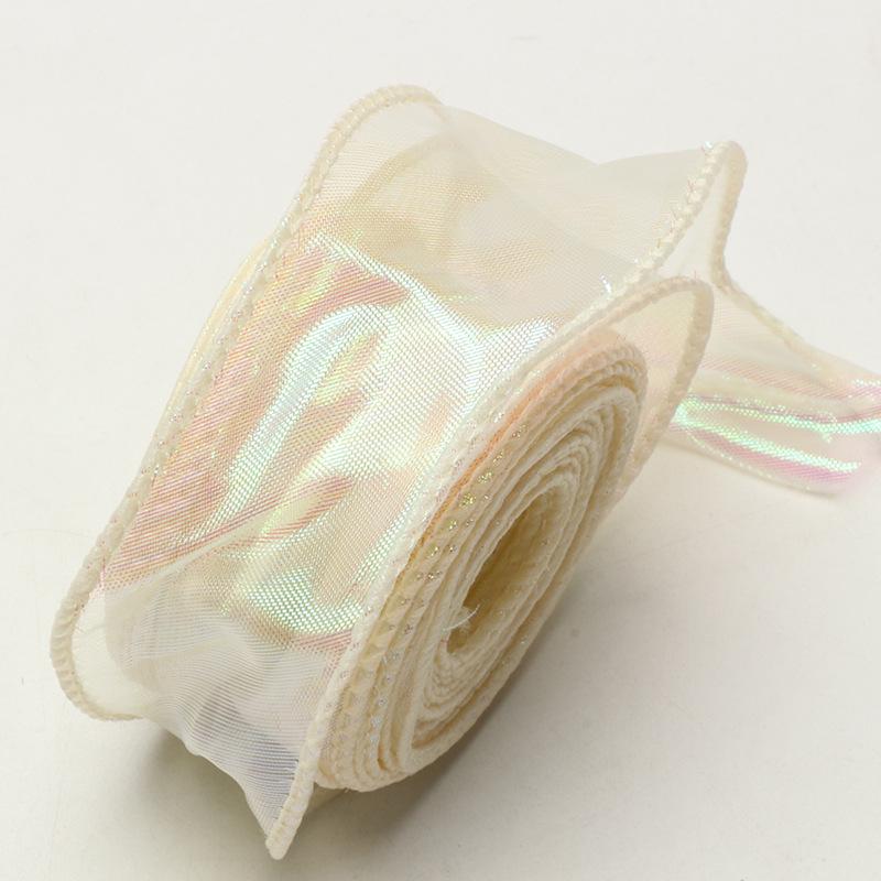 Coreless Iridescent Fishtail Satin Ribbon for Bouquet Packaging