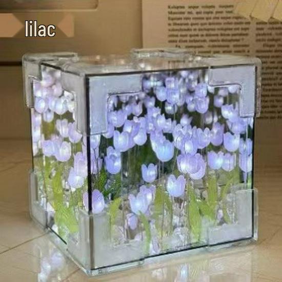 Creative 3D Tulip Night Light Rubik's Cube - Handmade Gift for Girlfriend, Birthday, or Valentine's Day