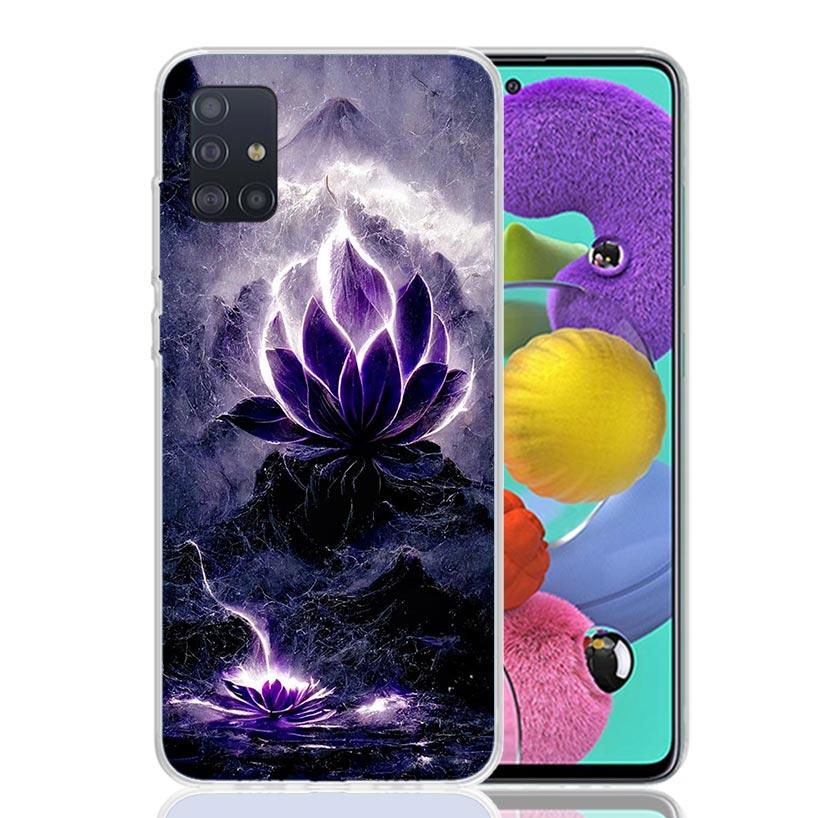 Buddhist Fire Lotus Phone Case for Samsung Galaxy A52 A51 A50S A12 A22 A32 A72 A10S A30S A31 A71 Note 20 Ultra 10 Plus S10 Galax