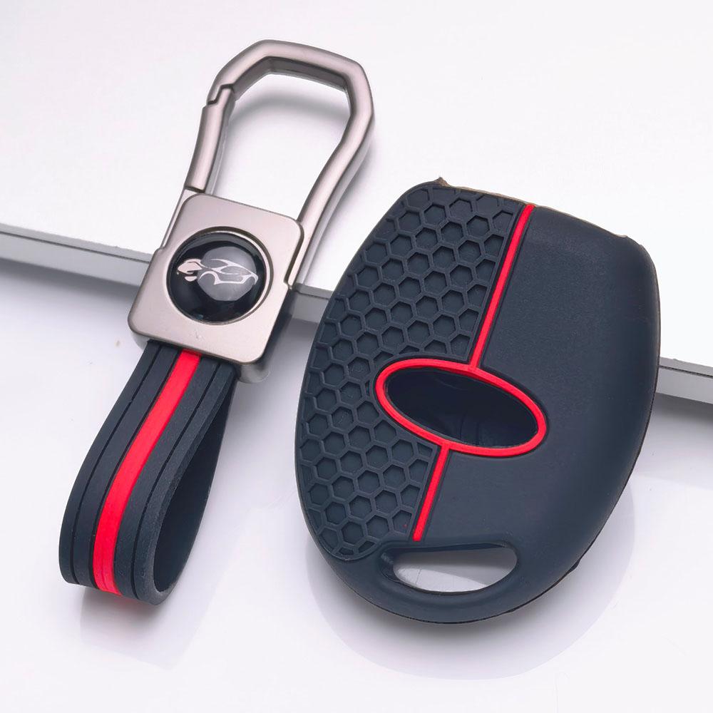 3 Button Silicone Key Fob Cover with Keychain for Ford Focus Fiesta Mondeo Fusion Escape, Fits Ford Focus Fiesta Mondeo Escape, Protective Accessory