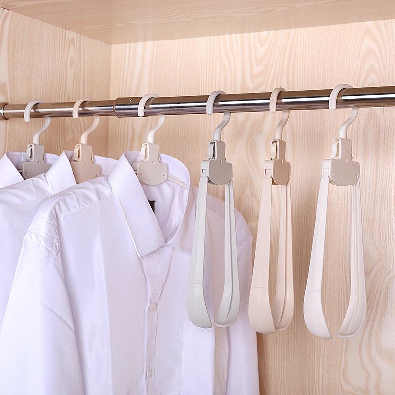 Student Dormitory Folding Hangers Save Space Wide Shoulder Clothes Hanger Portable Travel Business Trip Drying Clothes Seamless Hangers