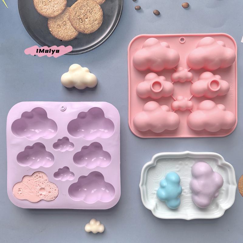 8-Cavity Cloud Shaped Silicone Mold for Candy Chocolate Pudding Dessert & Cake Baking Kitchen Tool for Candle And Soap Making
