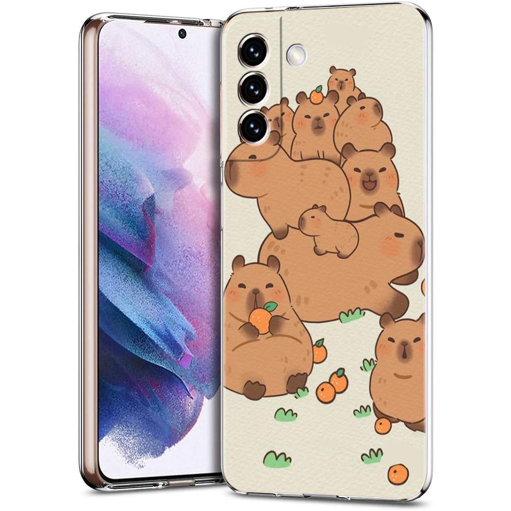 

Cartoon Capybara Phone Case for Samsung Galaxy S24 S23 S22 S20 S21 FE Ultra S24 S23 S10 S10E S9 S8 Plus 5G Transparent Shell Bag for Samsung S24