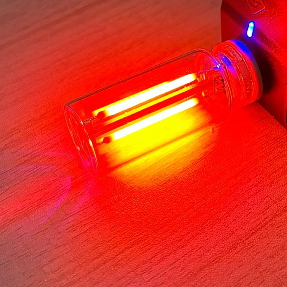 Lights by Night, Mini LED Bulb Lamp, Plug-in, Warm White, Ideal for Bedroom, Nursery, Car USB Atmosphere Light, Multi-Color (Red)