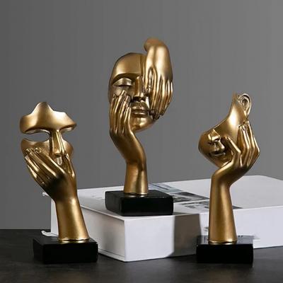 1 Stück Harz Abstrakte Maske Statuen Europäische Miniaturfiguren für Innen Zuhause Büro Arbeitszimmer Desktop Figur Ornament Dekor Geschenk