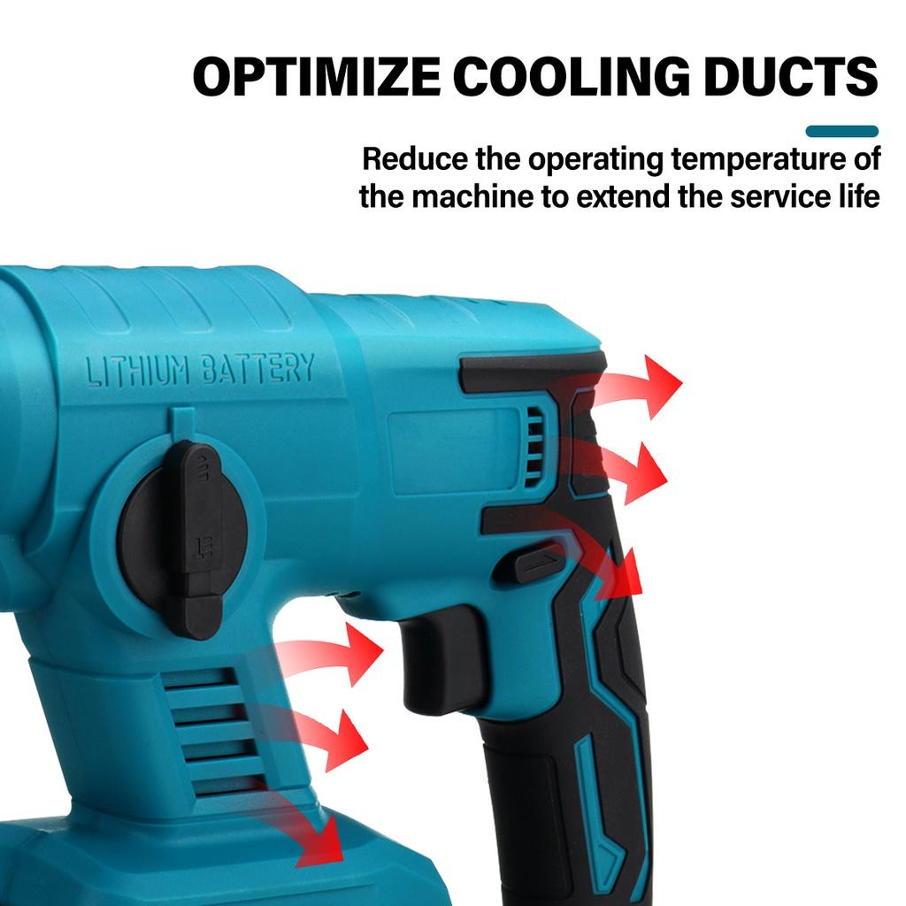 Ηλεκτρικό κρουστικό δράπανο 388VF Ηλεκτρικό κρουστικό δράπανο 10000RPM, επαναφορτιζόμενο πολυλειτουργικό χωρίς ψήκτρες