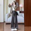 Wide-leg pants autumn and winter new high-waisted thin loose straight pants gray casual trousers women's clothing