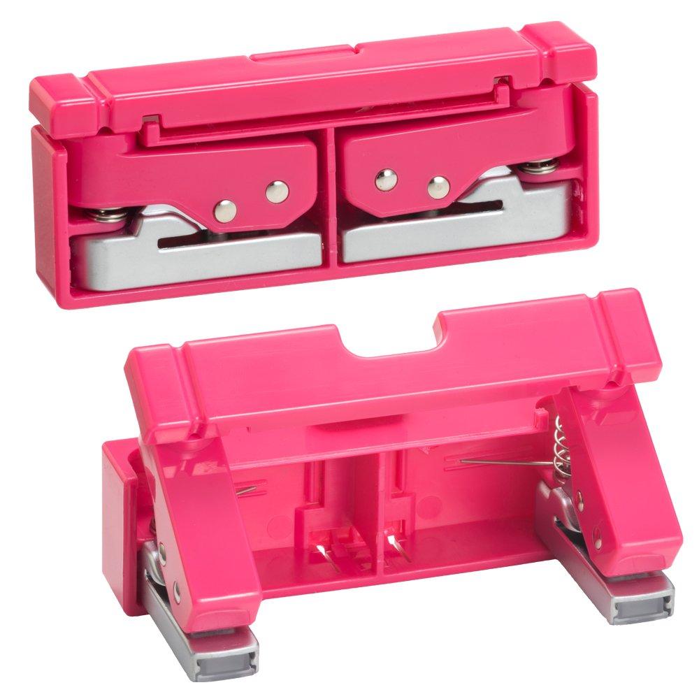 LIHIT LAB Compact Punch, 2-Hole, Red, P1040-3