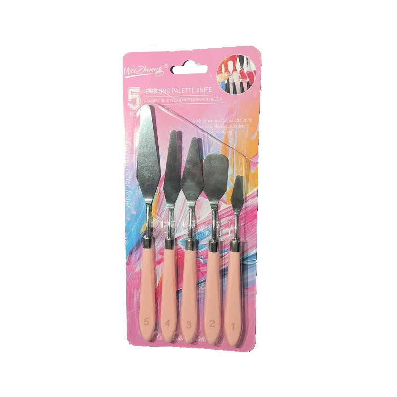 5-Piece Stainless Steel Palette Knife Set for Gouache and Oil Painting