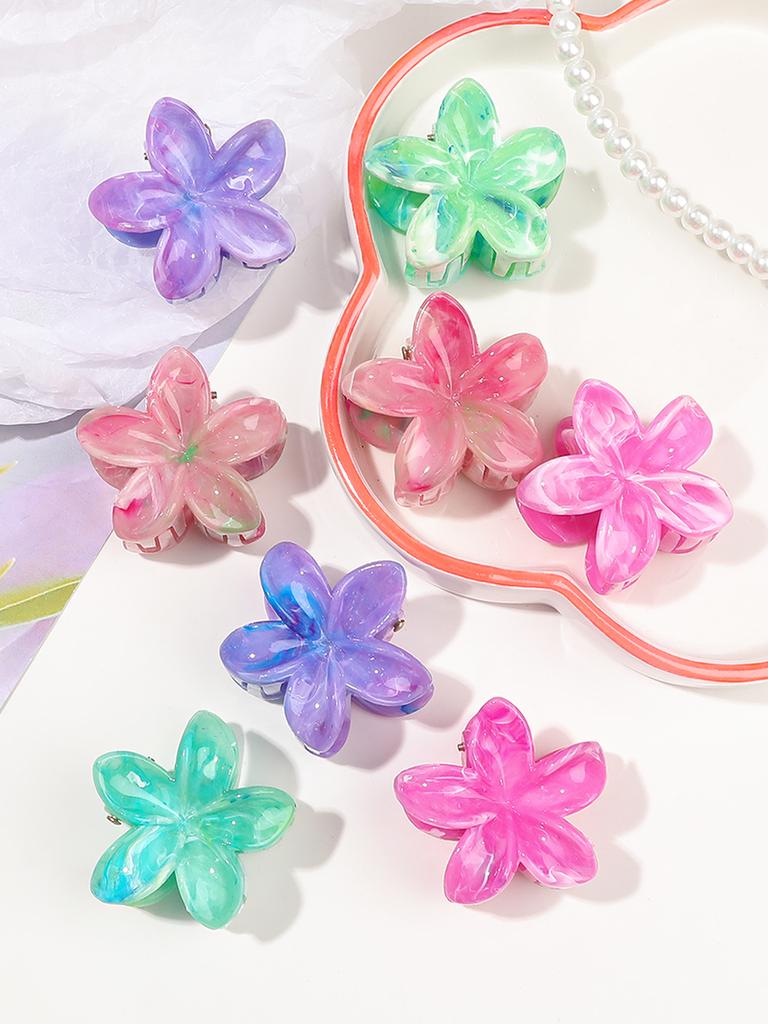Nonslip Matte Flower Hair Claw Clips for Women Thick Thin Hair,Aesthetic Plumeria Hawaiian Accessories for Holiday Gifts