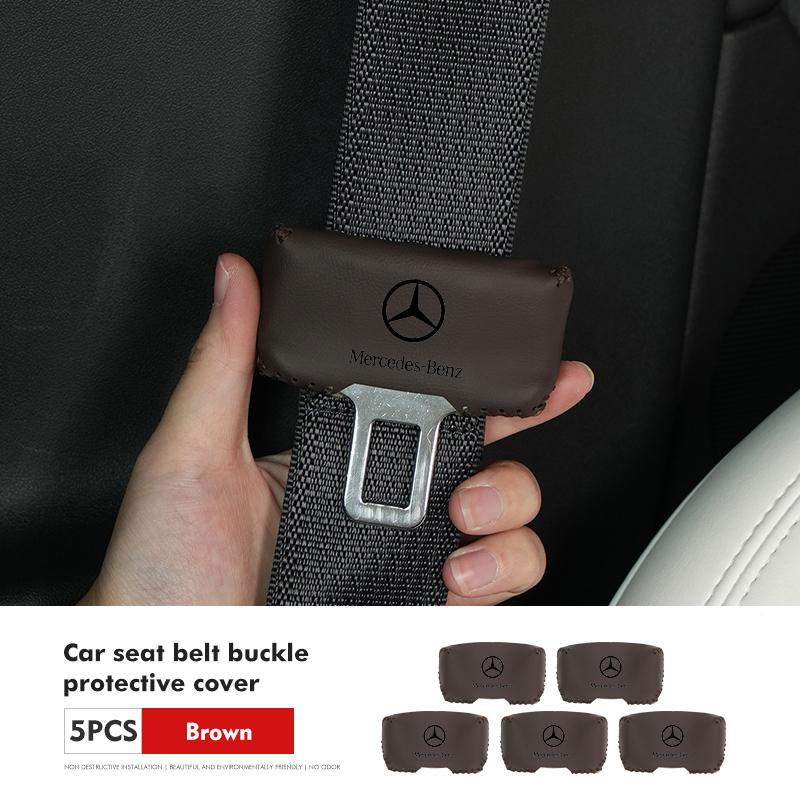 AABHZ1 For Benz Car Logo Seat Belt Buckle Protective Cover Anti-Collision Cover Accessories AMG Exclusive A C E R V Class CLA CLS C180