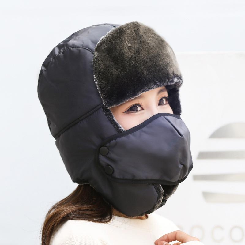 Women's Winter Fashion Warm Outdoor Riding Thickened Waterproof Windproof Cold Ear Protection Simple Practical Cotton Hat