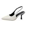 Fashion 2025 Summer New Women's Slingbacks High Heels Pointed Toe Thin Heels Plus Size Slip On Shallow Pumps for Fashion Dress Sandals