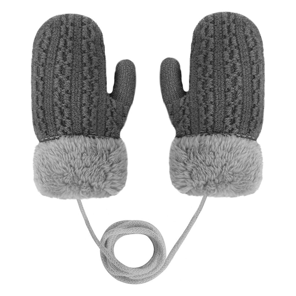 FakeFace Winter Warm Knit Solid for Toddlers Boys and Perfect for and Playing in the Includes Neck Kids' Mittens, Gloves, Double-Layered, Color, (Ages