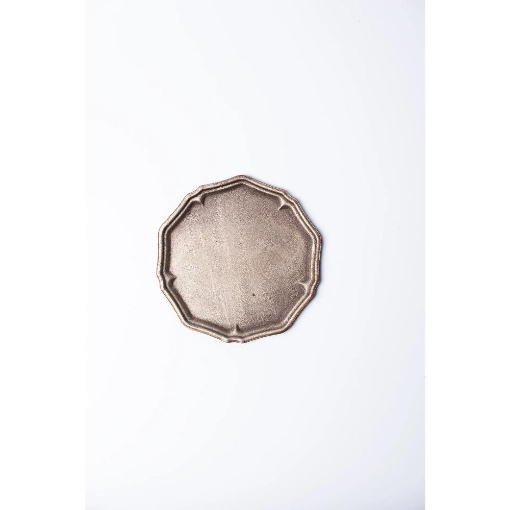 Vintage Metal Dessert Tray French Style Distressed High-Legged Fruit Plate Home Storage Photography Props Antique Photo Prop