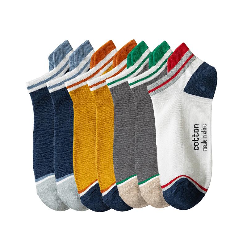 7 Paare/Lot Herren Baumwollsocken Lässig Mode Straße Kurz Unisex Atmungsaktiv Hohe Qualität Kurzer Schaft Hoher Absatz Abriebfest Übergröße