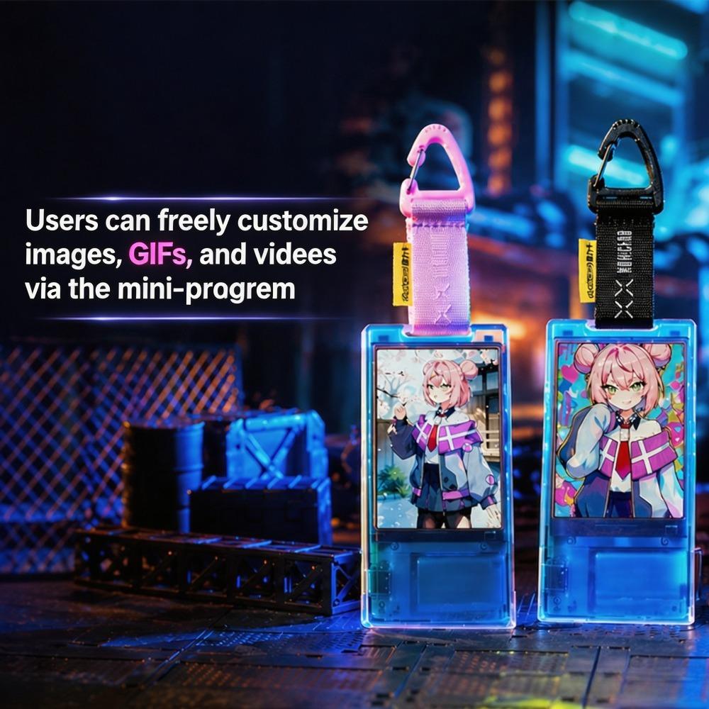 Monicard Kouzelná karta Elektronická vstupenka Odznak NFC Bluetooth Chytrý digitální odznak Přizpůsobitelná GIF obrazovka Anime Trendy přívěsek Dárky