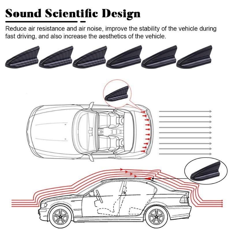 Decorare cu aripioare de rechin modificată pentru mașină universală Modificată pentru mașină fără fir Acoperiș cu aripioare de rechin Spoiler antenă cu bandă de carbon Autocolante auto