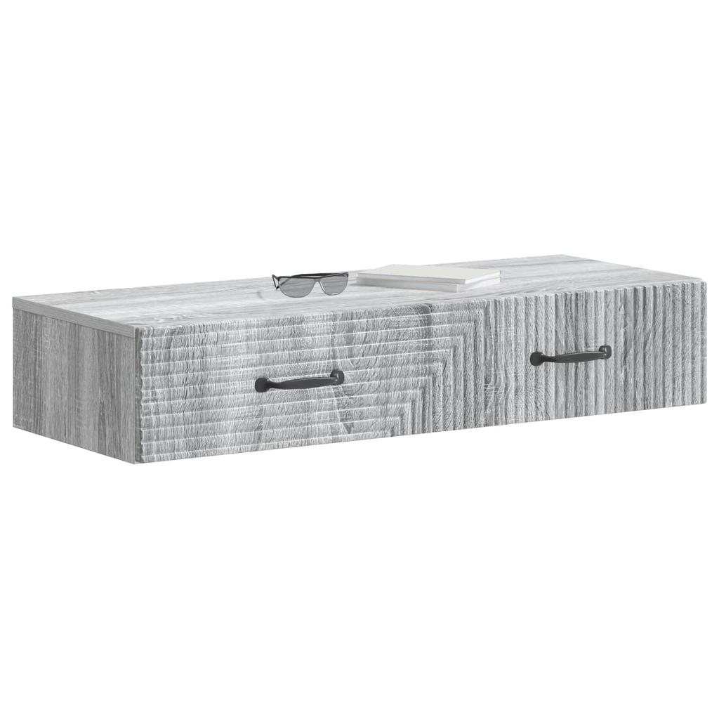 Wall Mounted Side Table Grey Sonoma 87.5 x 34.5 x 17 cm
