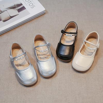 Chaussures en Cuir pour Filles Couleur Unie Bout Capuchon Anti-coup Pieds Ballerines pour Enfants Antidérapantes Semelle Souple 2025 Nouvelles Chaussures de Danse pour Filles Douces Mattes