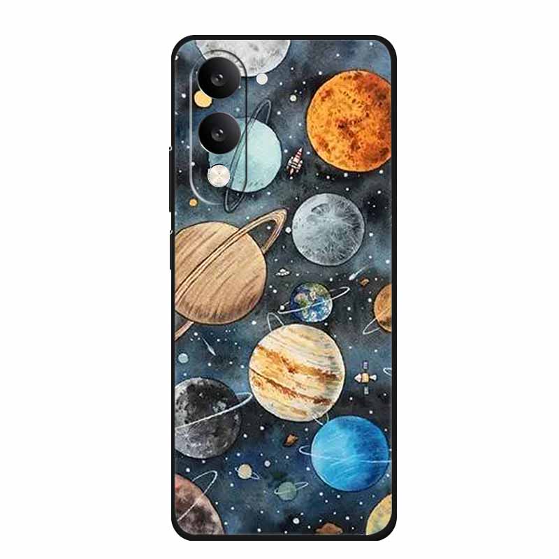 Phone Case For Vivo T4 Lite 5G Soft Silicone Cover Black TPU Cases For Vivo T 4Lite T 4 Lite Funda Back Protective Para Bumper