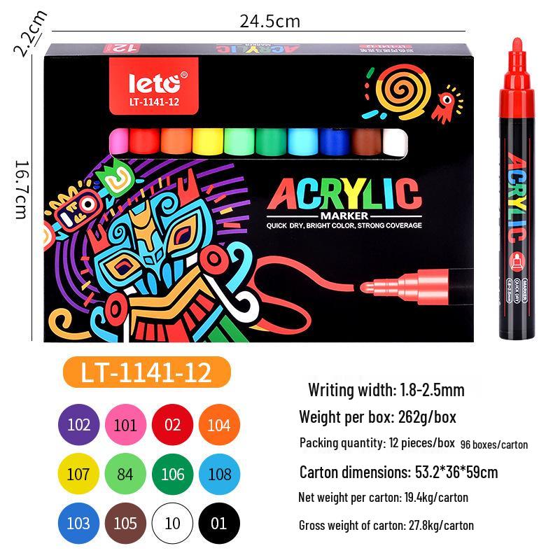 Letu Stackable Water-Based Acrylic Marker Pens for Kids Art & Graffiti.