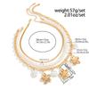 Multilayer Imitation Pearl Snake Chain Choker Flower Pendant Necklace for Women Accessories