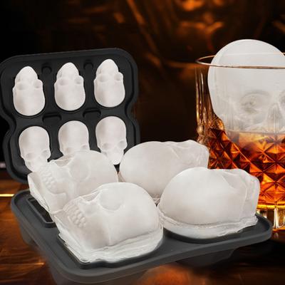 Ice Mold Tray Skull Shape Food Grade Silicone Ice Cube Mold Easy Release Multi-Purpose Ice Cube Tray for Whiskey Cocktails