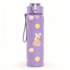 1PC Cute Bear Baby Shower Doodle Pattern 750ml Color Plastic Sports Water Bottle Leakproof Flip Straw Lid Suitable for Sports Office Home Use