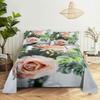 Set Lenzuola Rosa con Rose Stampa 3D Fiori Coperta Piana Morbida Per Donne Bambini Ragazze King Queen Full Twin Size Lino Decorazione Stanza