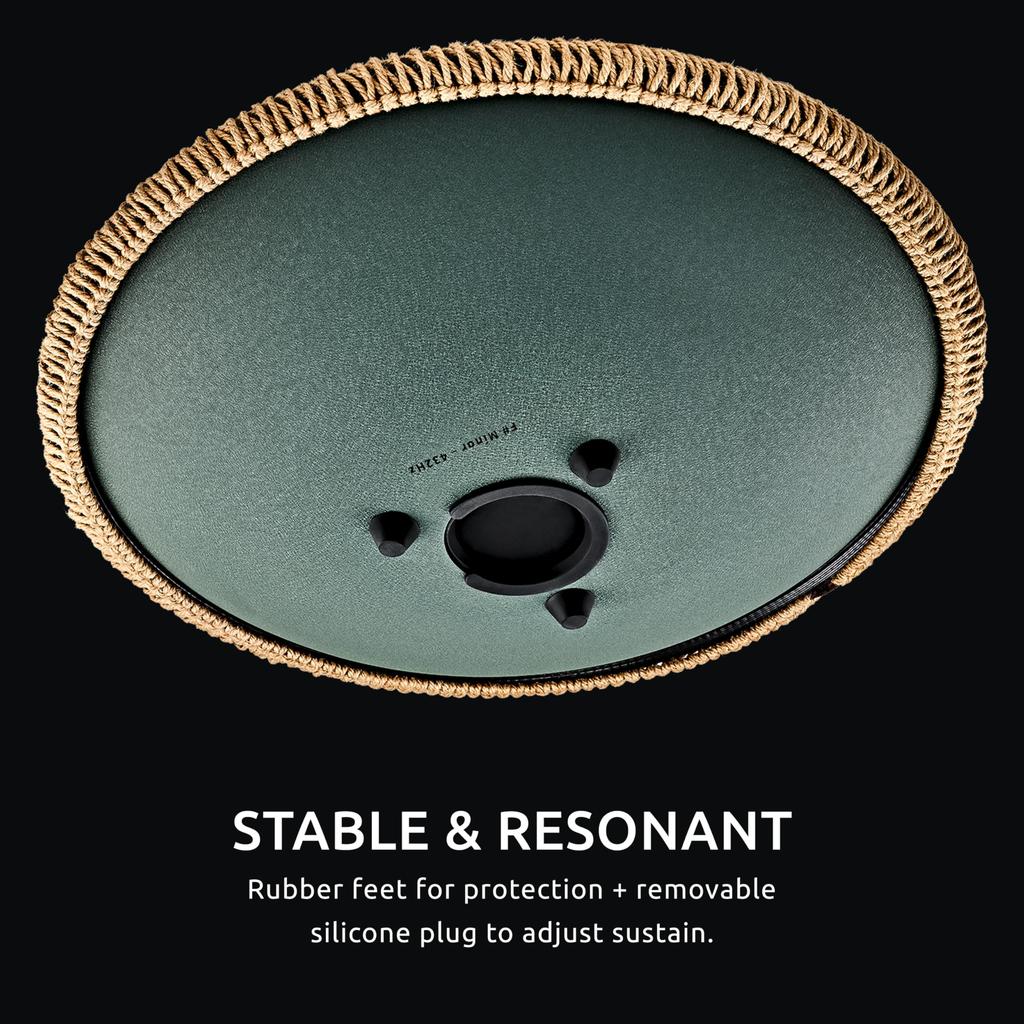 Meinl Sonic Energy Collection Octave Steel Tongue Drum OSTD4DGE F# Minor 16-inch Dark Green Engraved Floral Design