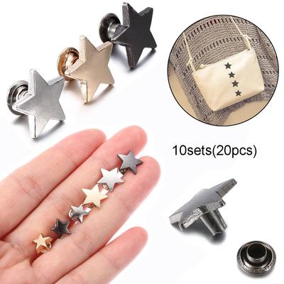 10sets(20pcs) Shoes Decoration Crafts Garment Scrapbooking Cloth Button Stars Rivets