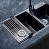 1pc Drain Rack Stainless Steel Kitchen Supplies Foldable Bowl Rack, Fruit Rack, Sink, Kitchen Storage Rack, Vegetable Control