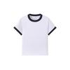 Front Shoulder Short Sleeve T-Shirt Women's G Solona Color Matching Crew Neck T-Shirt Spice Girl Style Slim Skinny Short High-end Top Women