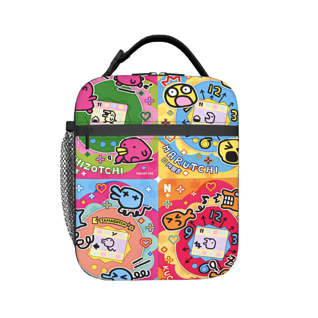 Tamagotchi Lunch Bag For Girls Print Lunch Box Casual School Cooler Bag Portable Zipper Oxford Thermal Tote Handbags