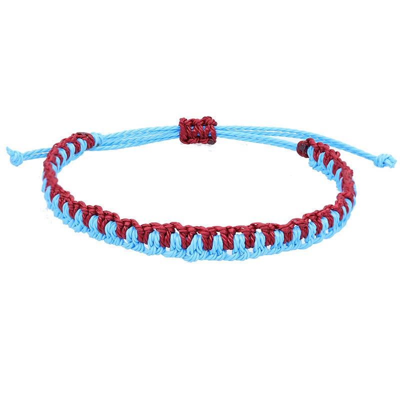 Handmade Woven Red String Bracelet, Waterproof Wax Thread Braided Bracelet, Peace Knot Jewelry Accessory