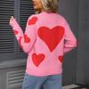 Ladies' Fashionable Heart-shaped Sweater, Loose And Versatile Valentine's Day Knitted Pullover Sweater