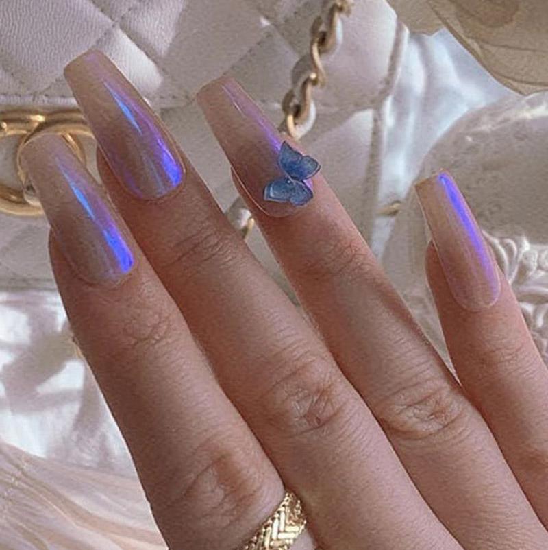 1 PC Nail Tool Ice Transparent Nude Color Powder Aurora Powder Net Red Manicure Magic Color Mirror Flour Powder