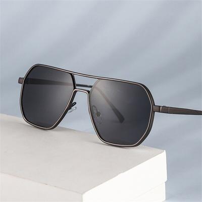 Retro Oversize Trendy Sunglasses for Men Women Original Designer Sunglasses Vintage Shades Metal Frame Sun Glasses Eyeglasses