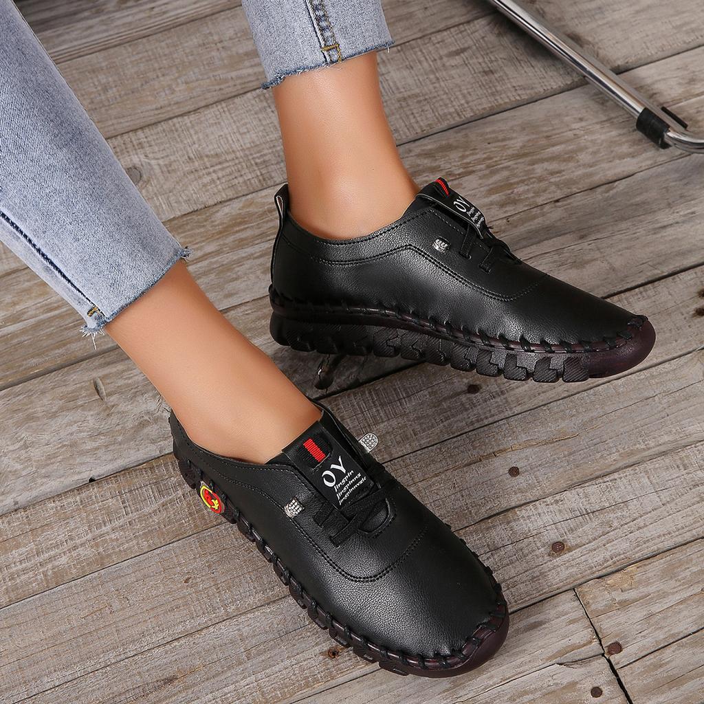 

Fashi Women s Shoes 2026 Spring and Autumn New Soft-soled Hand-sewn Bag Shoes Large Size Casual Women s Slip- Shoes 43