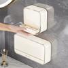 Punch-Free Wall-Mounted Soap Dish with Lid and Drainage